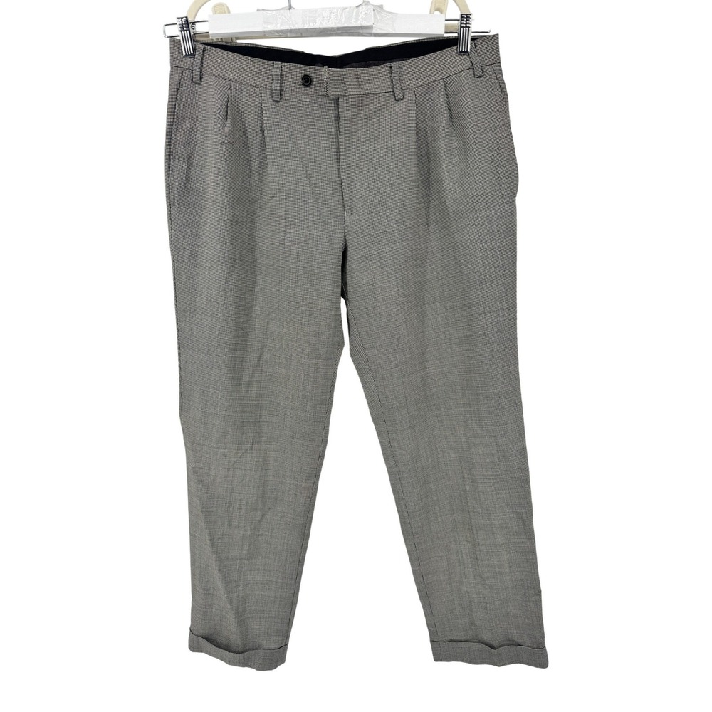 Lauren Ralph Lauren Men's Pants 36x29.5 Pleated Houndstooth‎ Check Cuffed s hole